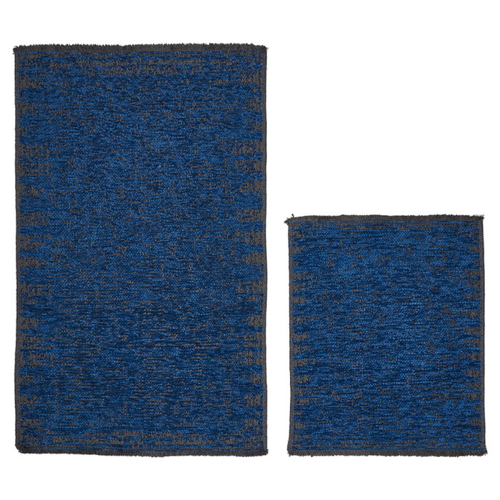 Mijölnir Juego de alfombrillas de baño de algodón azul (2 piezas) Mijölnir Juego de alfombrillas de baño de algodón azul (2 piezas)